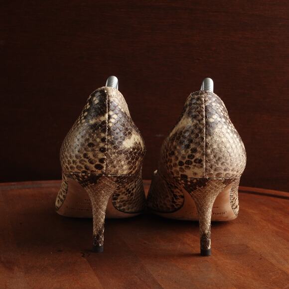 Jimmy Choo Heels WMS SZ EU 39 US 9 Snake Print Leather Slip On Italy Career Shoe - Picture 5 of 13